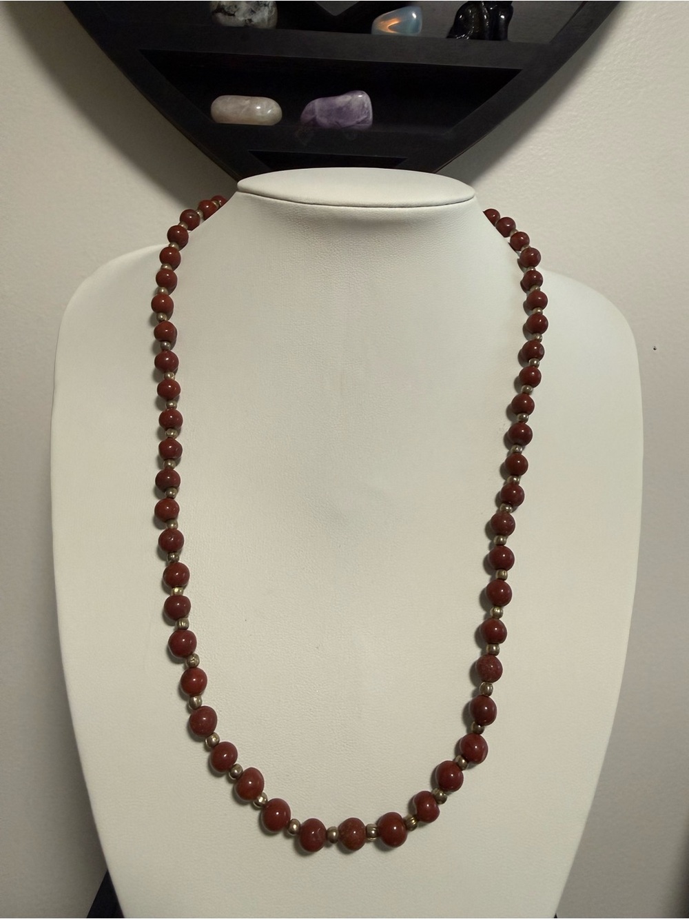 Red Stone Beaded Necklace